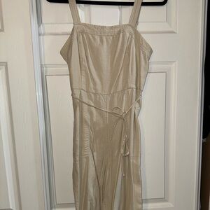 Old Navy Tan Cropped Jumpsuit
